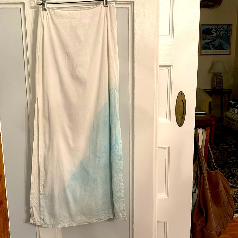 Cruise/beach wear White and Blue Dip Dye Women's Skirt